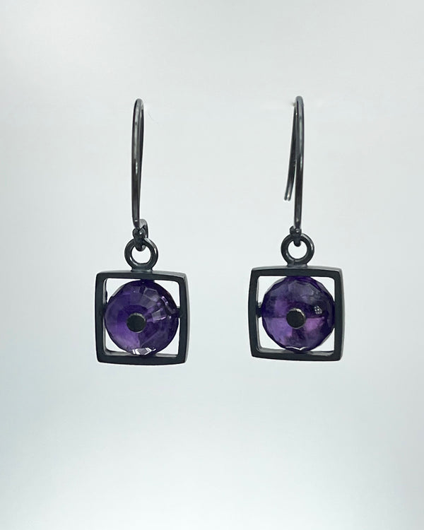 Ashka Dymel Square Cage Drop Earrings