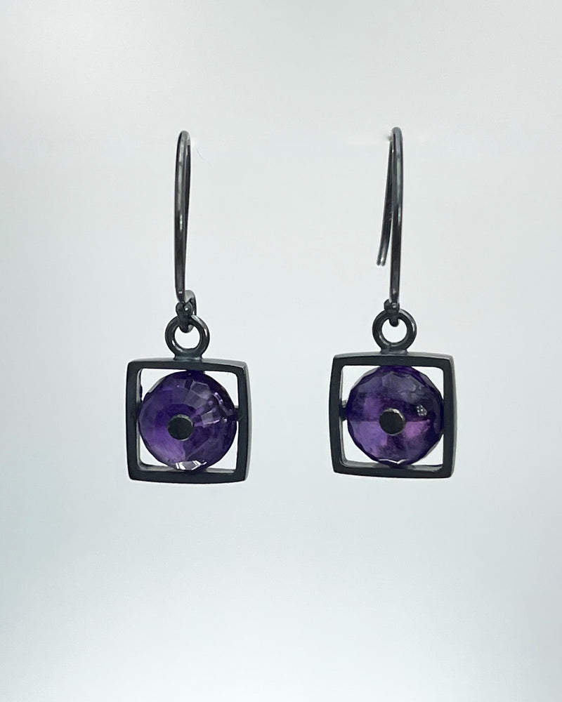 Ashka Dymel Square Cage Drop Earrings