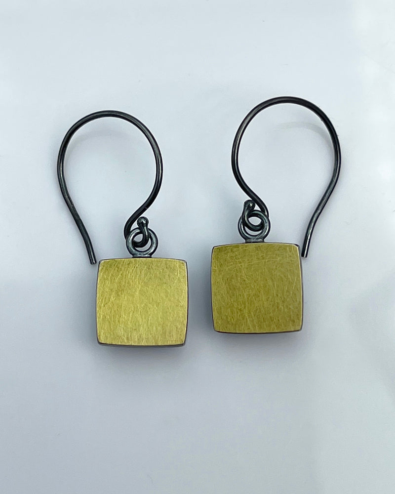 Ashka Dymel Bi-metal Square Earrings
