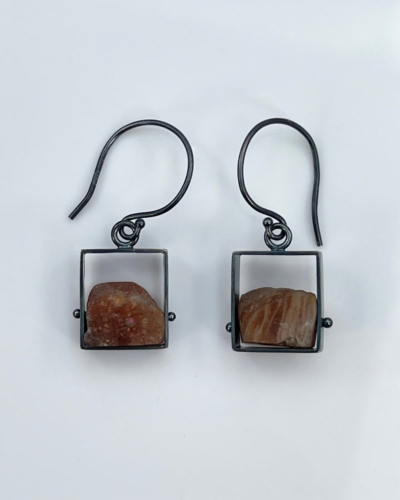 Ashka Dymel Open Rectangle Earrings