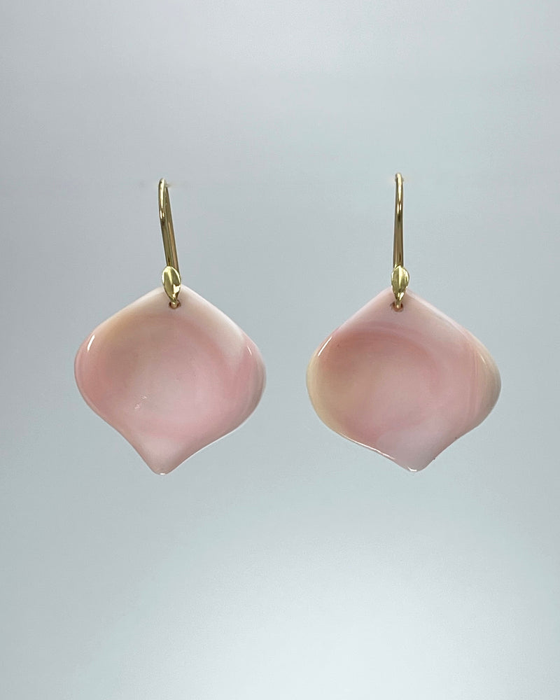 Annette Ferdinandsen Pink Conch Rose Petal Earrings