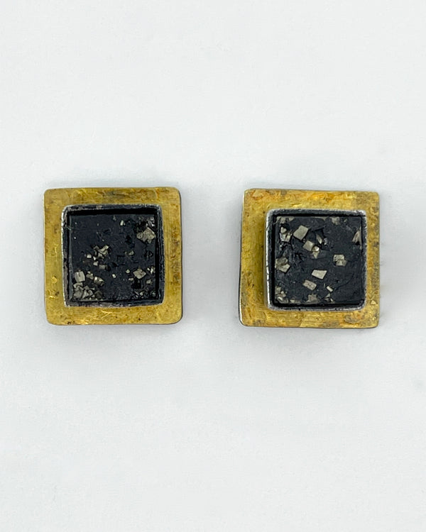 Biba Schutz Square with Gold and Mica Earrings