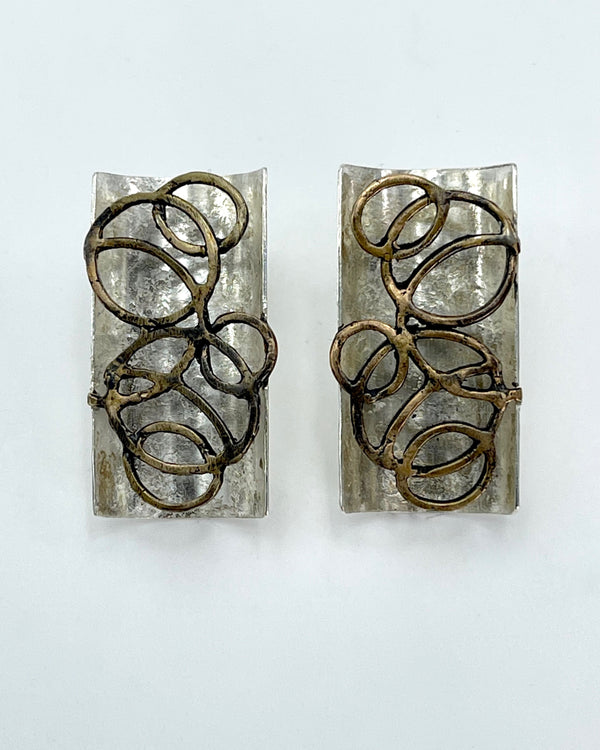 Biba Schutz Lace on Rectangle Post Earrings