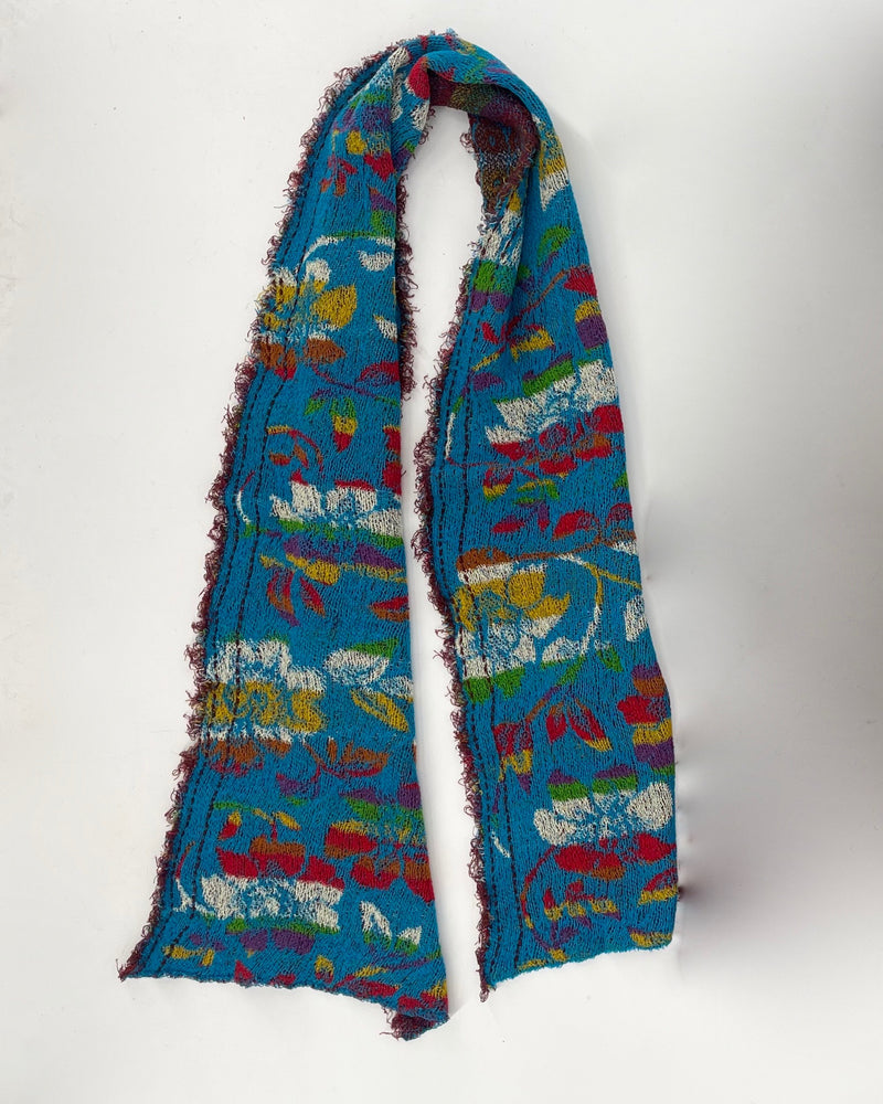 Small Cotton Scarf with Floral Pattern