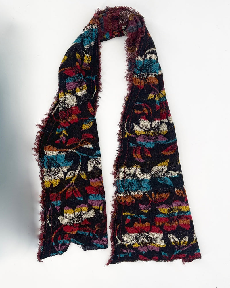 Small Cotton Scarf with Floral Pattern