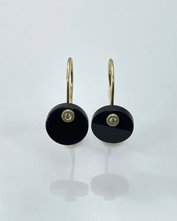 Carla Caruso Diamond & Onyx Disc Earrings