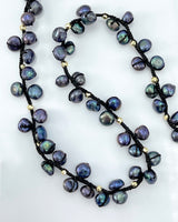 Danielle Welmond Small Peacock Pearls and Gold Pyrite Necklace