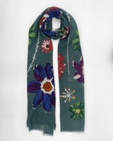 Bed of Flowers Wool & Silk Scarf