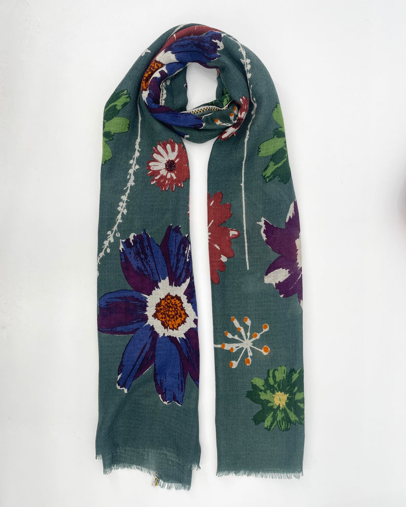 Bed of Flowers Wool & Silk Scarf