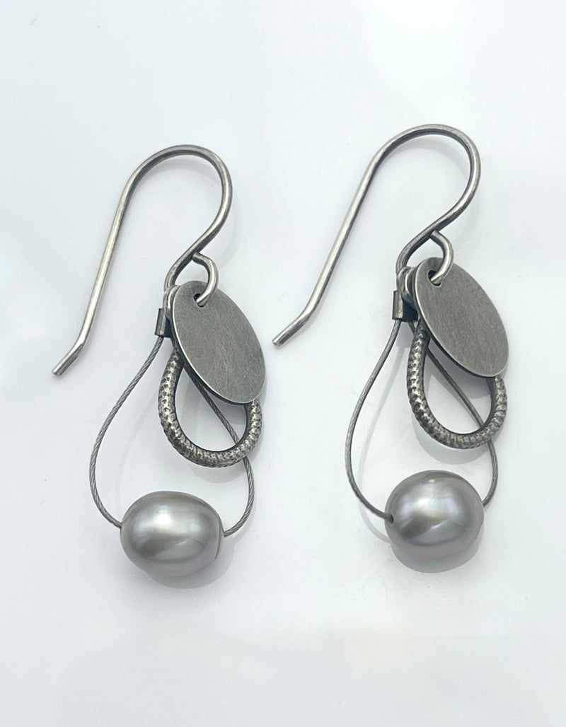 Lorelei Hamm Small Silver Earrings on Wires