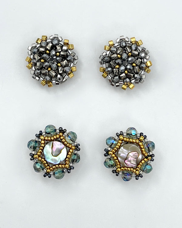 Miguel Ases Small Button Earrings