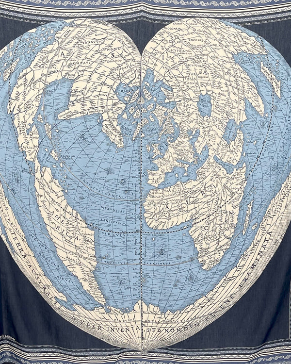 World Map Square Scarves