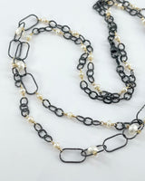 Dana Kellin Pearl Accents and Oxidized Silver Necklace
