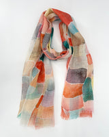Linen Contoured Shapes Scarf