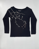 Cherry Blossom Bamboo Long Sleeve T-Shirt, Black