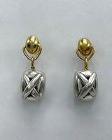 Vaubel Designs Reversible Silver X & Pearl Earrings