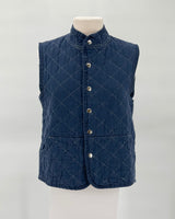 Quilted Snap Vest, Navy