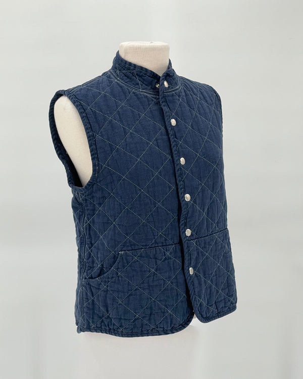 Quilted Snap Vest, Navy