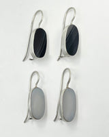 Jane Diaz Oval Flat-Cut Stone Drop Earrings