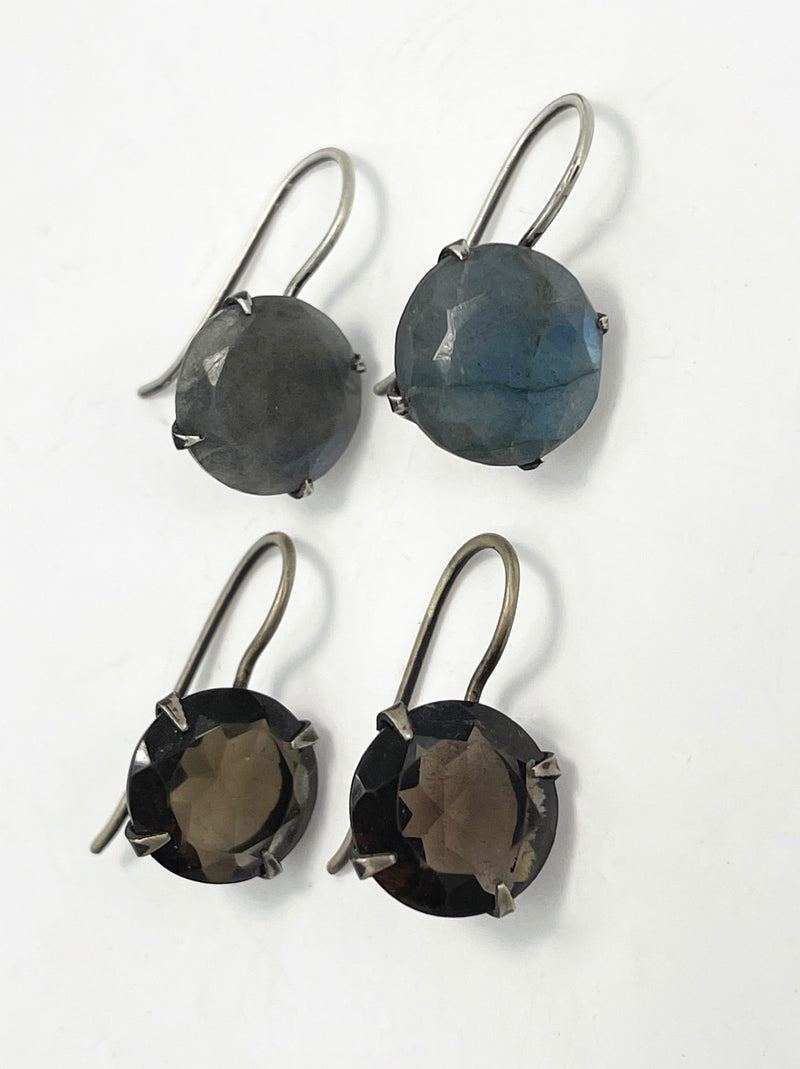 Classic Faceted Stone Drop Earrings