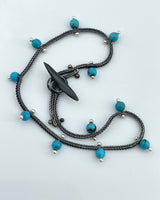 TenThousandThings Studded Turquoise Foxtail Chain Bracelet