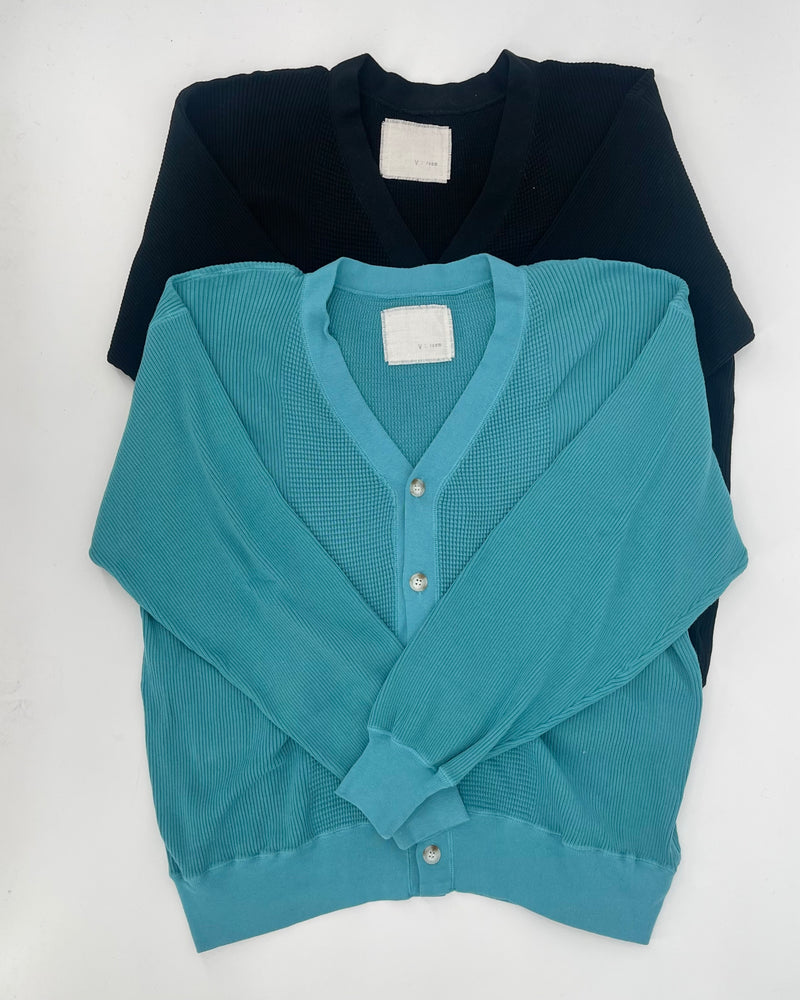 Unisex Waffle Rib Cotton Cardigan