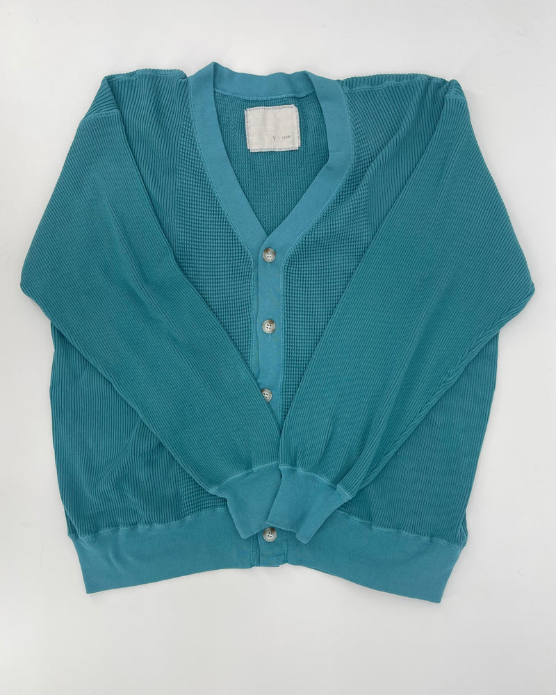 Unisex Waffle Rib Cotton Cardigan