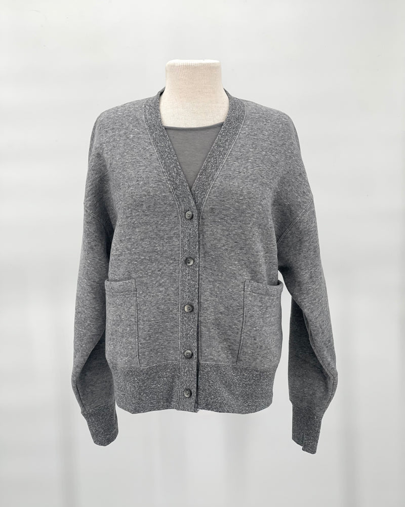 Cotton Brushed Fleece Cardigan
