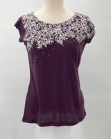 Lace T-Shirt in Purple