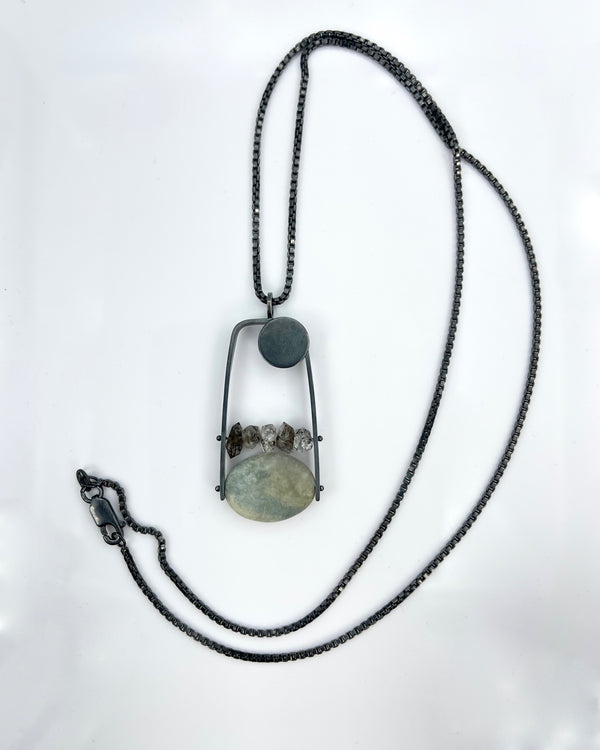 Ashka Dymel Squared Arc Necklace