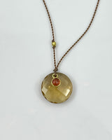 Margaret Solow Cognac Quartz & Sapphire Necklace