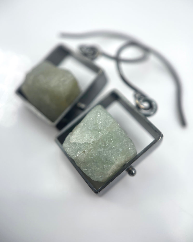 Ashka Dymel Open Rectangle Earrings