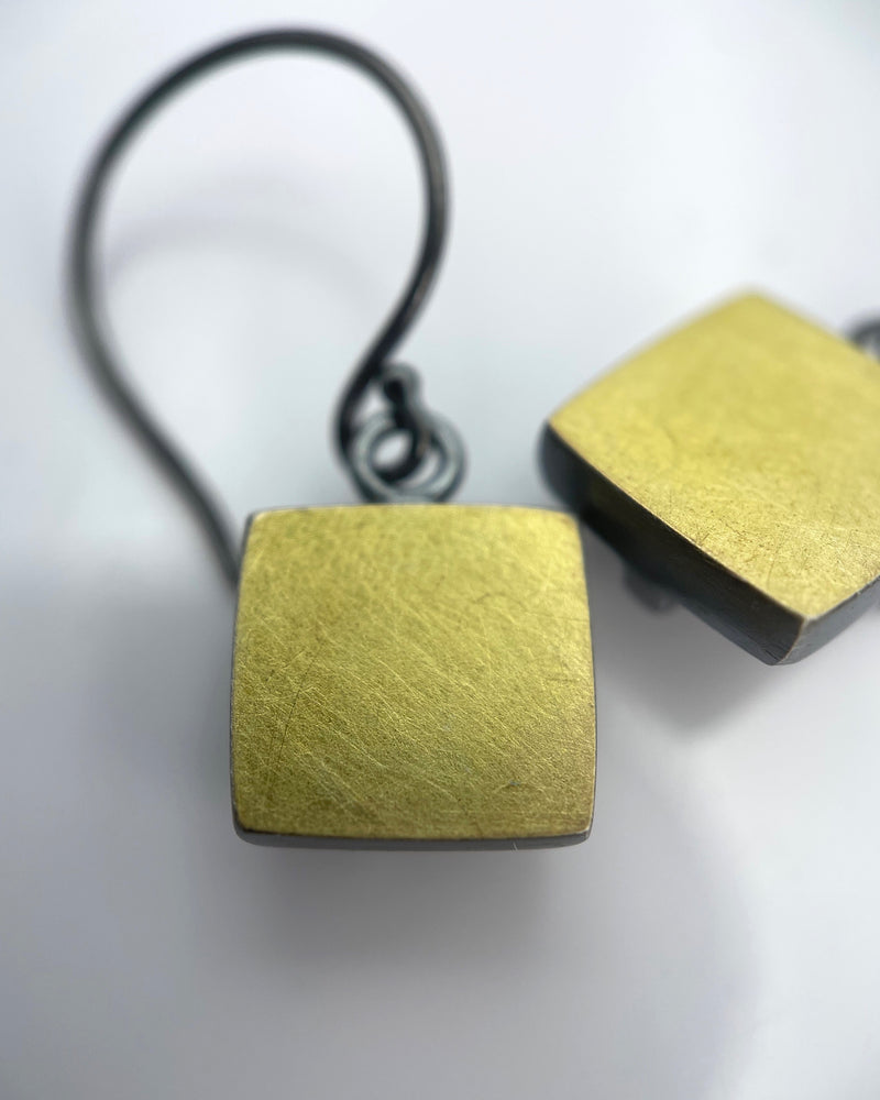 Ashka Dymel Bi-metal Square Earrings