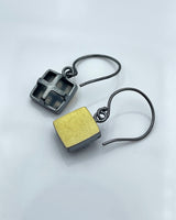 Ashka Dymel Bi-metal Square Earrings