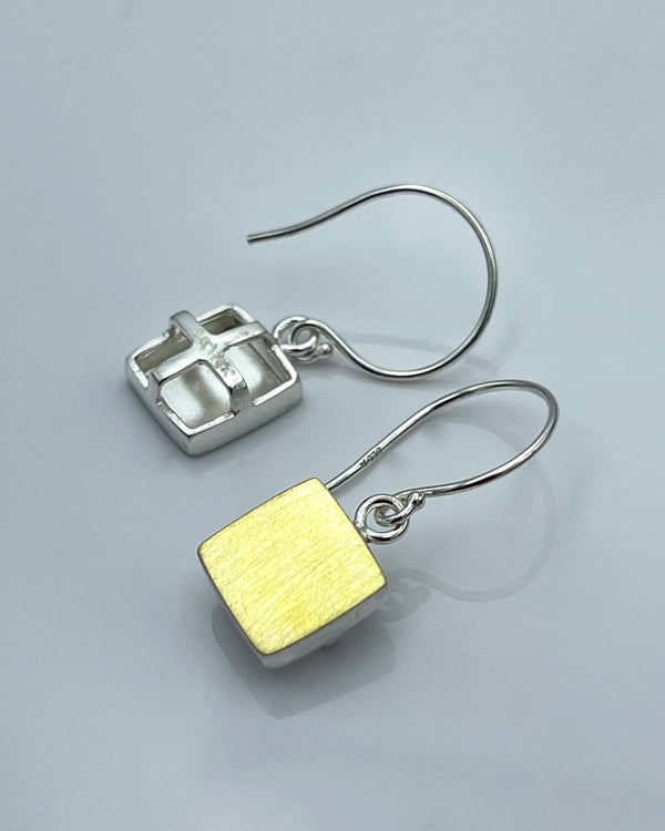 Ashka Dymel Bi-metal Square Earrings