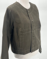 Cotton Canvas Riding Jacket in Pine