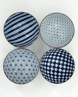 Blue and White 4 1/2" Bowls, set of 4