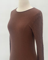 Hi-Soft Double Faced Long Sleeve Top, Chocolate
