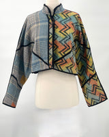 The Kaira Cropped Patchwork Jacket, Sunset