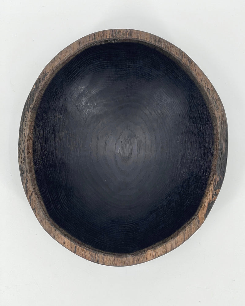 Black Ebonized Oak Oval Bowls