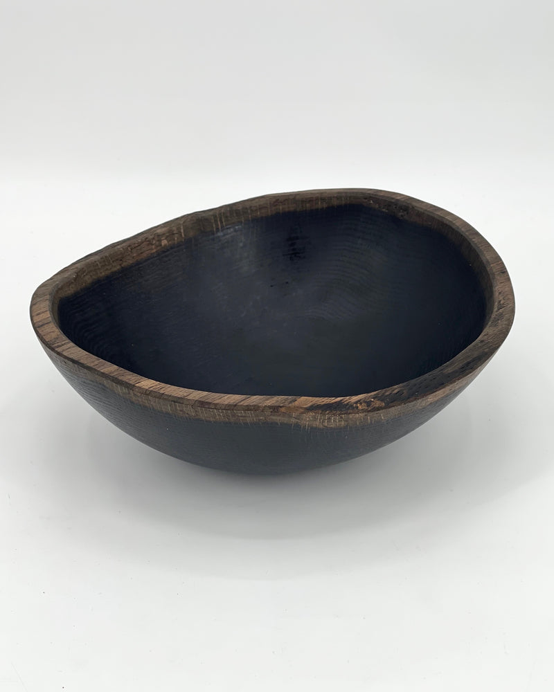Black Ebonized Oak Oval Bowls