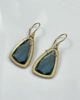 Dana Kellin London Blue Quartz Triangular Earrings