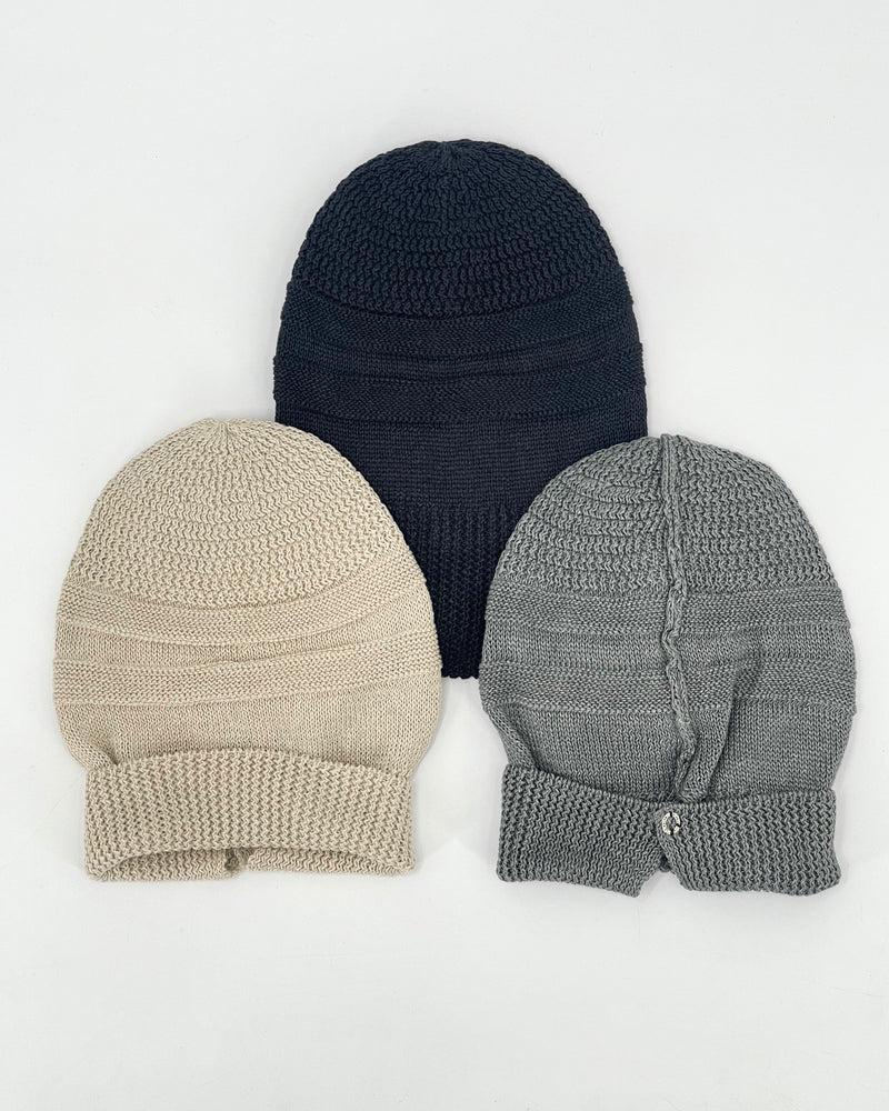 Linen Kiki Knit Hat by Maison Enku