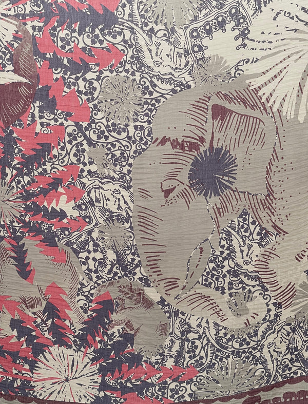 Flowers and Elephants Scarf