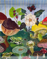 Mushrooms Narrow Birch Wood Tray