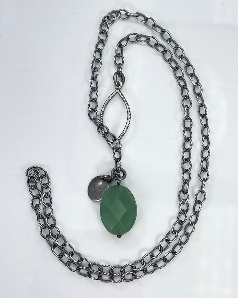 Lorelei Hamm Lariat Necklace with Green Aventurine