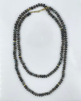 Lena Skadegard 35" Labradorite & Gold Bead Necklace
