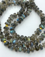 Lena Skadegard 35" Labradorite & Gold Bead Necklace