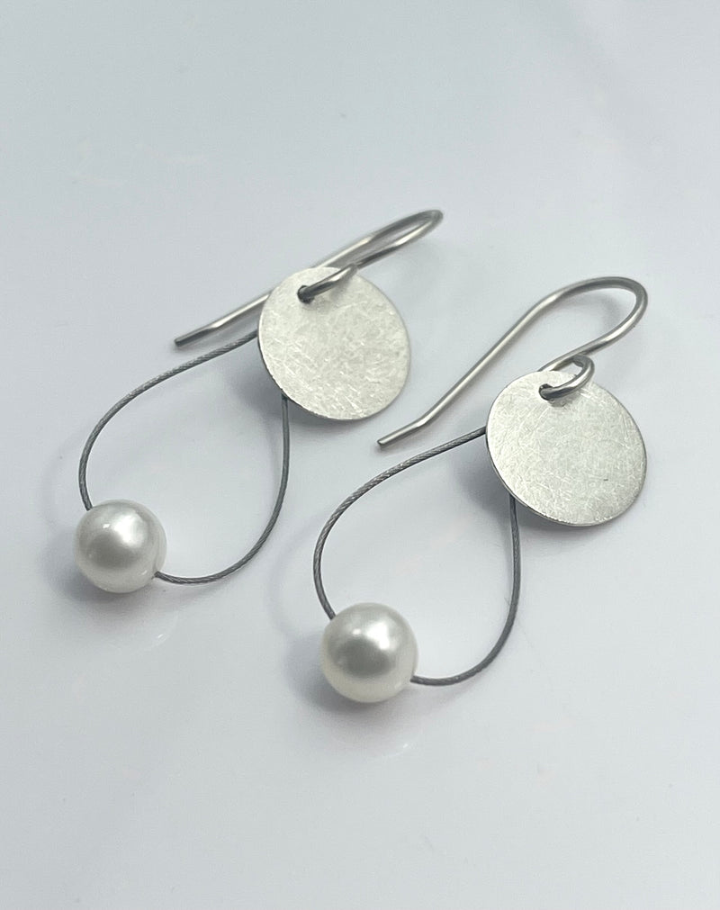Lorelei Hamm Small Silver Earrings on Wires