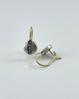 Suneera Silver & Black Diamond Hoops